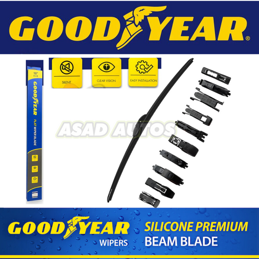 Goodyear Flat Silicone Wiper Blades For Toyota Prius 2003-2009