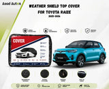 Weather Shield Top Cover for Toyota Raize featuring a vehicle-specific window guard design that helps protect against rain,