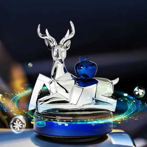 Latest Solar Deer Air Freshener ; Rotating Deer Fragrance Ornament For Car