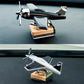 Solar Airplane Car Diffuser Wooden Base (Car Air Freshner)