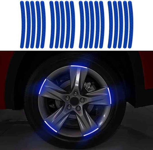 20 Pcs Car Wheel Hub Reflective Safety Tape - Door Opening Warning Sticker Stripes - Auto Rear Reflective Tape for Safety - Car Accessories