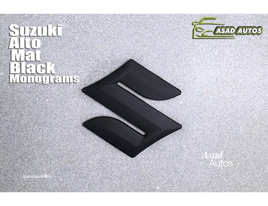 Matte Black Suzuki Alto Monograms – Premium Car Styling Accessory