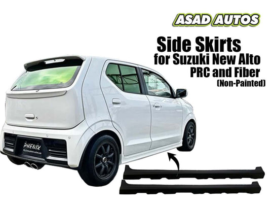 Side Skirts (Non-Painted) for Suzuki New Alto – PRC and Fiber Options Available