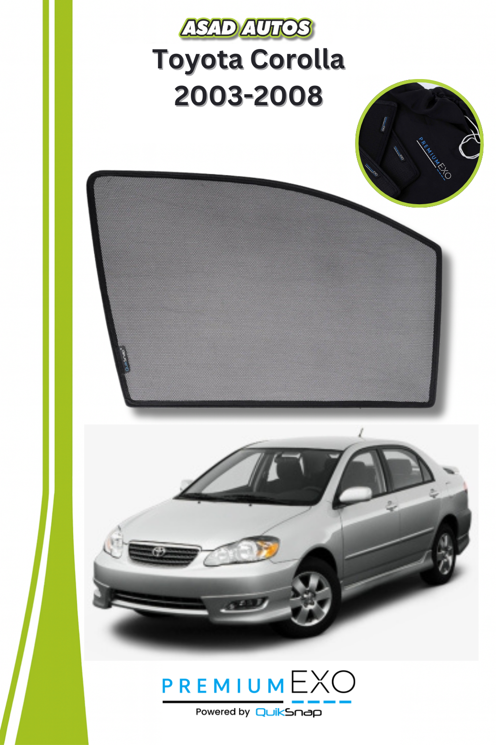 Window Sun Shades For Toyota Corolla 2003-2008