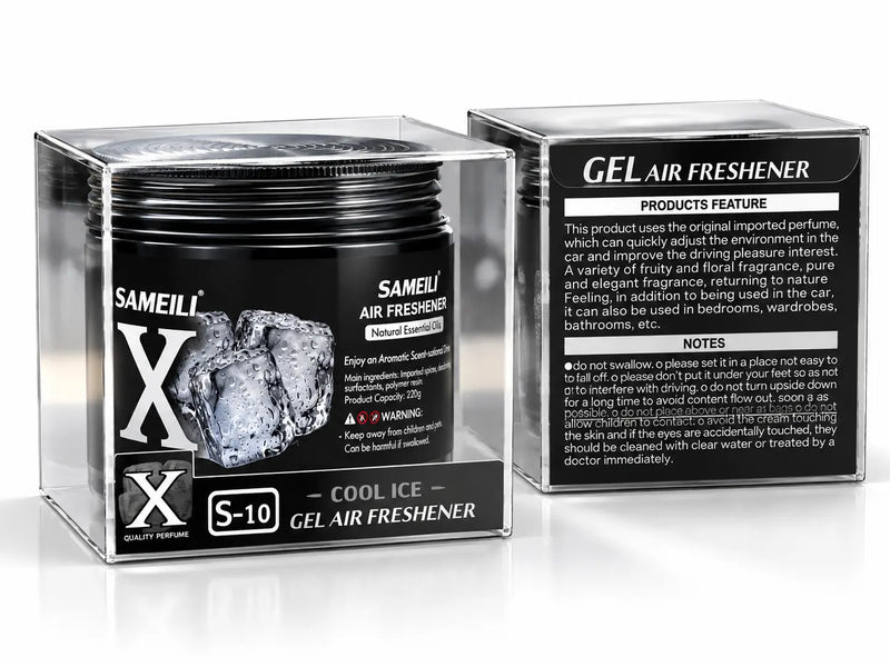 X Sameli Jell car perfume gel and air freshener for a pleasant fragrance inside car interiors.