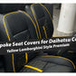 Yellow Lamborghini Style Premium Bespoke Seat Covers for Daihatsu Coure, offering a stylish, sporty, and custom fit interior upgrade.