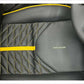Yellow Lamborghini Style Premium Bespoke Seat Covers for Daihatsu Coure, offering a stylish, sporty, and custom fit interior upgrade.