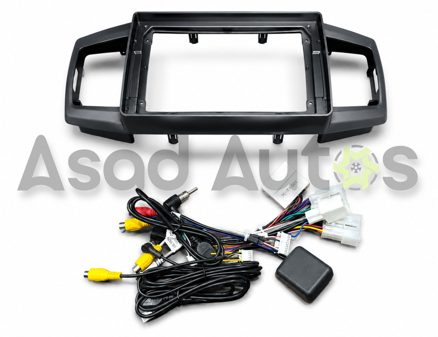 Alt Text (SEO Optimized):
Android panel frame for Daihatsu New Mira dashboard fascia fitting kit by Asad Autos