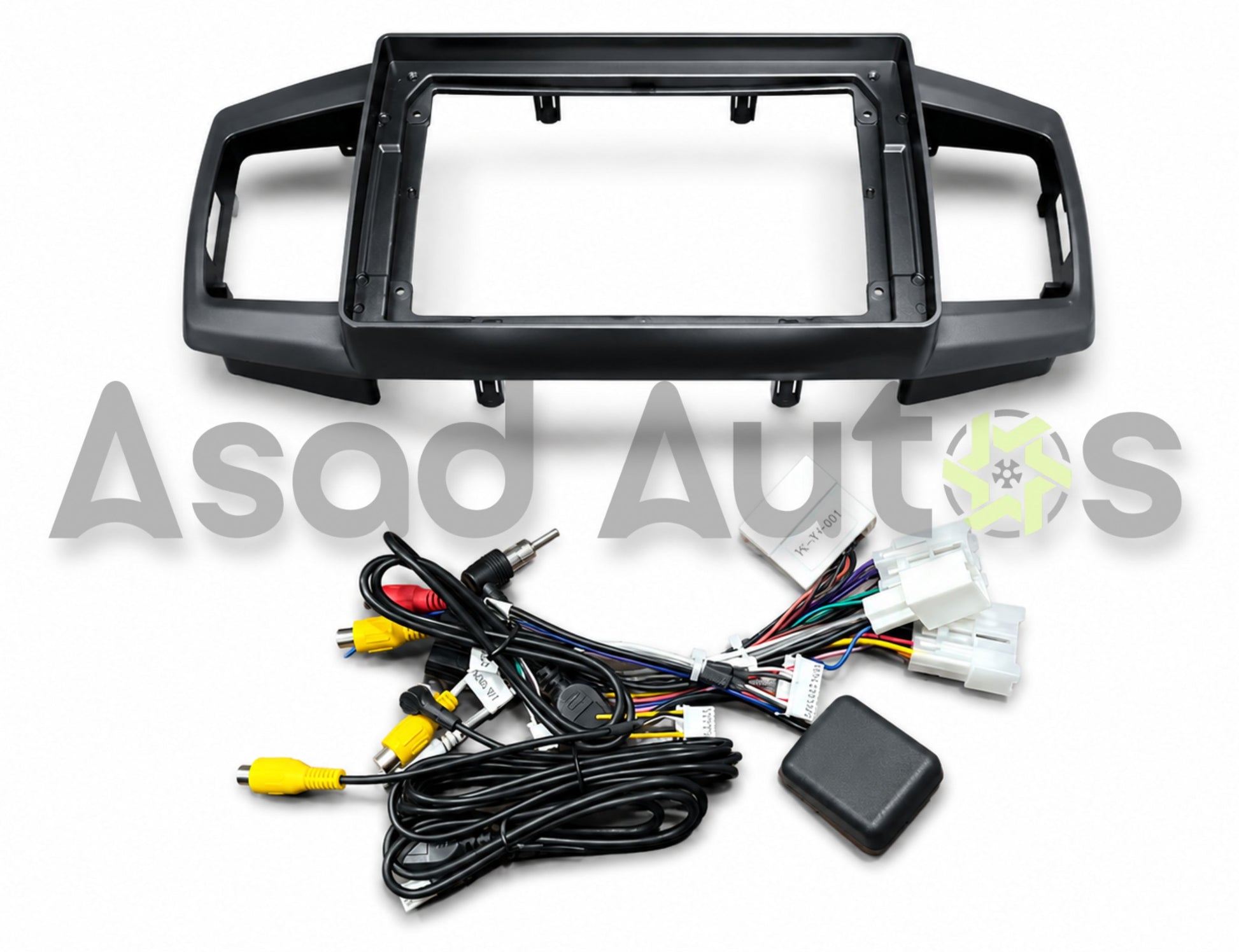 Alt Text (SEO Optimized):
Android panel frame for Daihatsu New Mira dashboard fascia fitting kit by Asad Autos