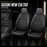 Premium bespoke seat cover made from high-quality Chinese automotive upholstery material for Suzuki New Cultus 2017–2026