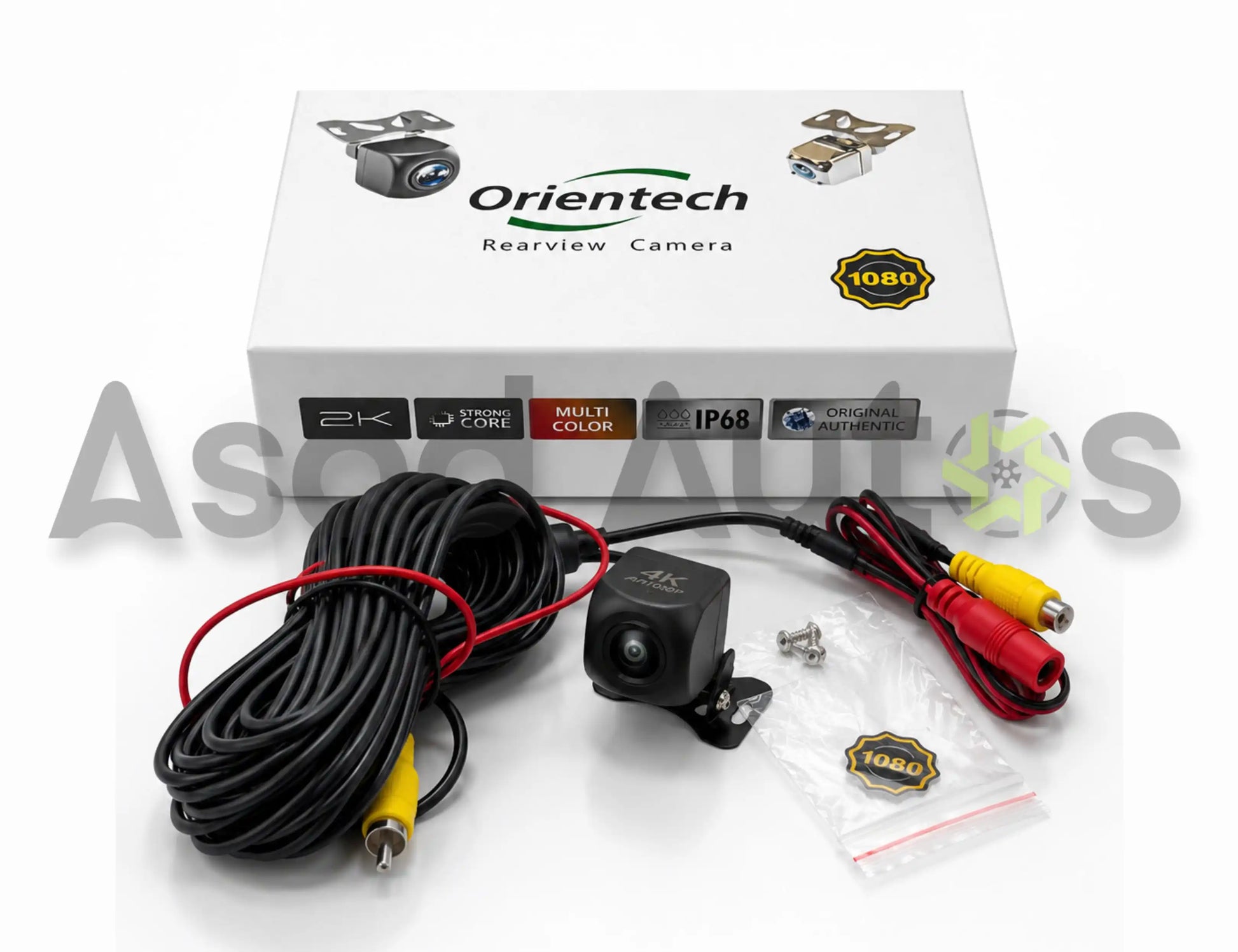 Orientech rearview camera with 2K HD, 4K AHD, IP68 waterproof rating and multi-color guide lines by Asad Autos