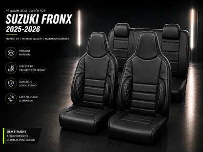 Bespoke black Japanese material seat covers for Suzuki Fronx 2025-2026