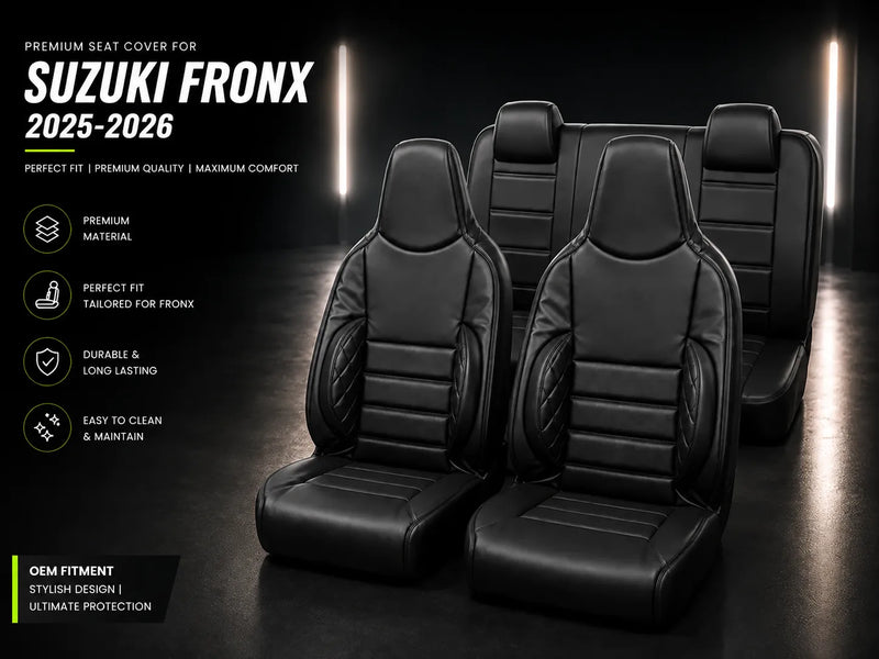 Bespoke black Japanese material seat covers for Suzuki Fronx 2025-2026
