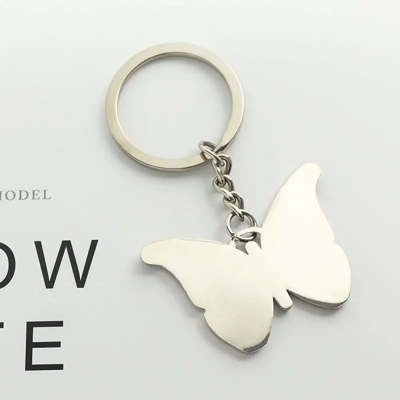 Butterfly shape metal keychain for car keys, house keys, and everyday carry