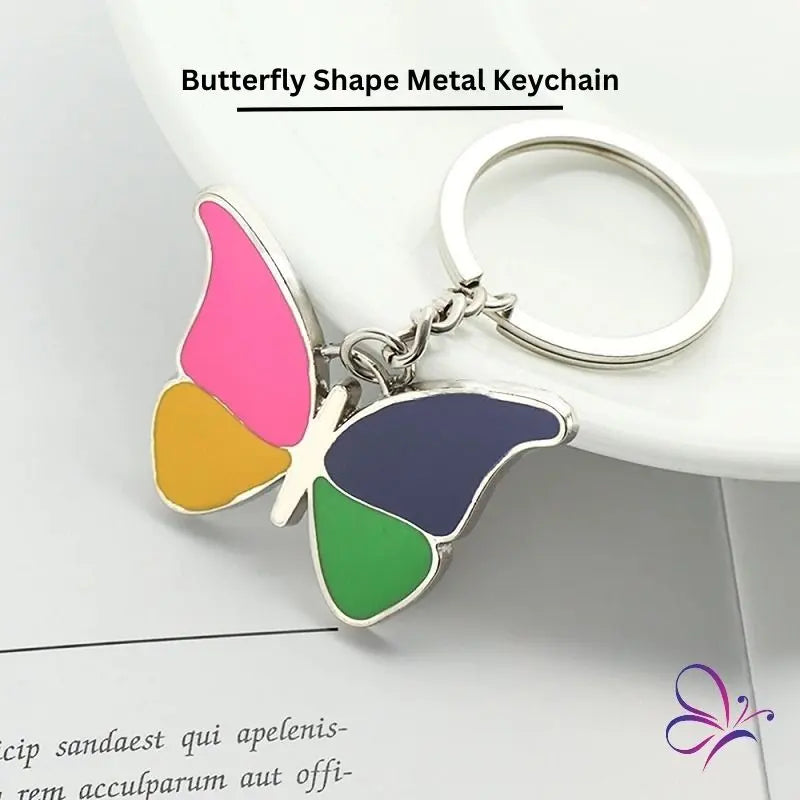 Butterfly shape metal keychain for car keys, house keys, and everyday carry