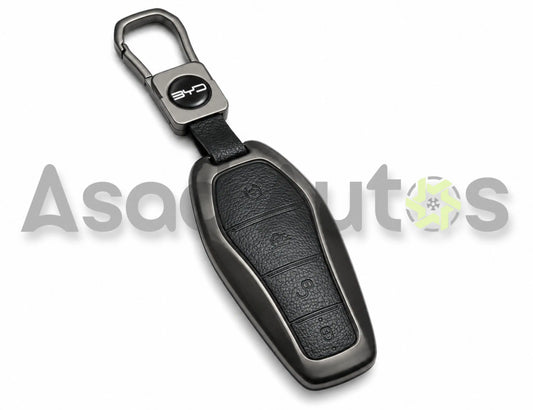 BYD Atto 2 key cover 2025-26 – premium leather and metal key fob case with keyring