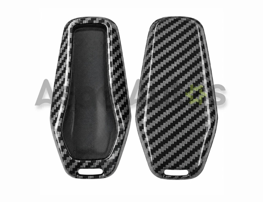 Carbon fiber key cover fitted on BYD Shark 2025-2026 smart key fob - Asad Autos