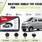 Weather shield top cover protecting Changan Karvaan from rain, sun and dust while parked outdoors - Asad Autos
