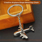 Creative airplane shape metal keychain for car and bike keys