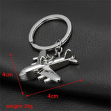 Creative airplane shape metal keychain for car and bike keys