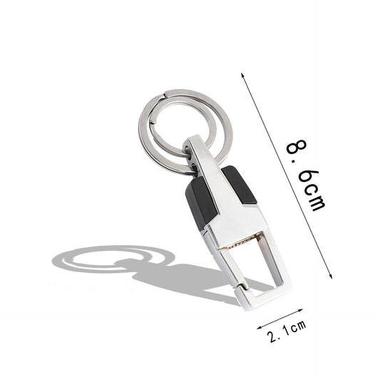 Double Ring Pendant Metal Key Chain - Stylish and Durable