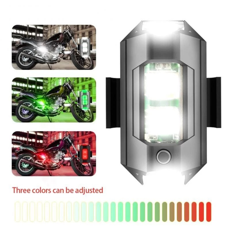 Universal LED Aircraft Strobe Anti-Collision Warning Light with USB Charging – 7 Colors