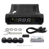 TPMS Tire Pressure Monitor System – Solar Powered, 4 External Sensors, Real-Time Pressure & Temperature Display for Cars
