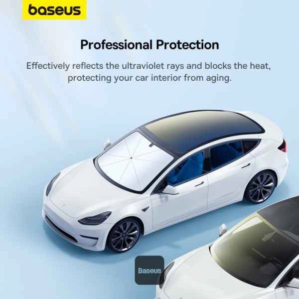 Baseus CoolRide Double-Layered Windshield Car Sun Shade Umbrella Pro (Small) – Ultimate UV & Heat Protection