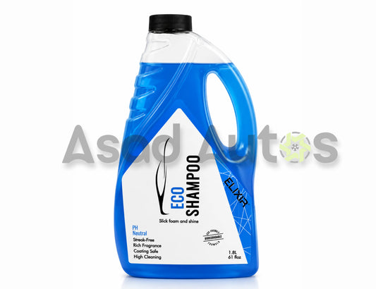 Elixir Eco Shampoo 1.8L pH neutral car wash shampoo with slick foam and shine, coating safe biodegradable formula - Asad Autos