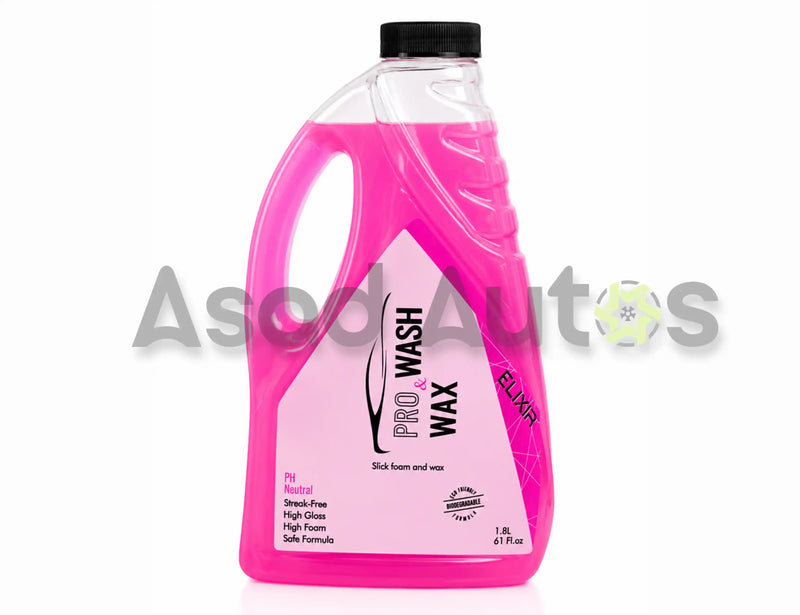 Elixir Pro Wash & Wax 1.8L pH neutral car shampoo with slick foam and wax, high gloss biodegradable formula - Asad Autos
