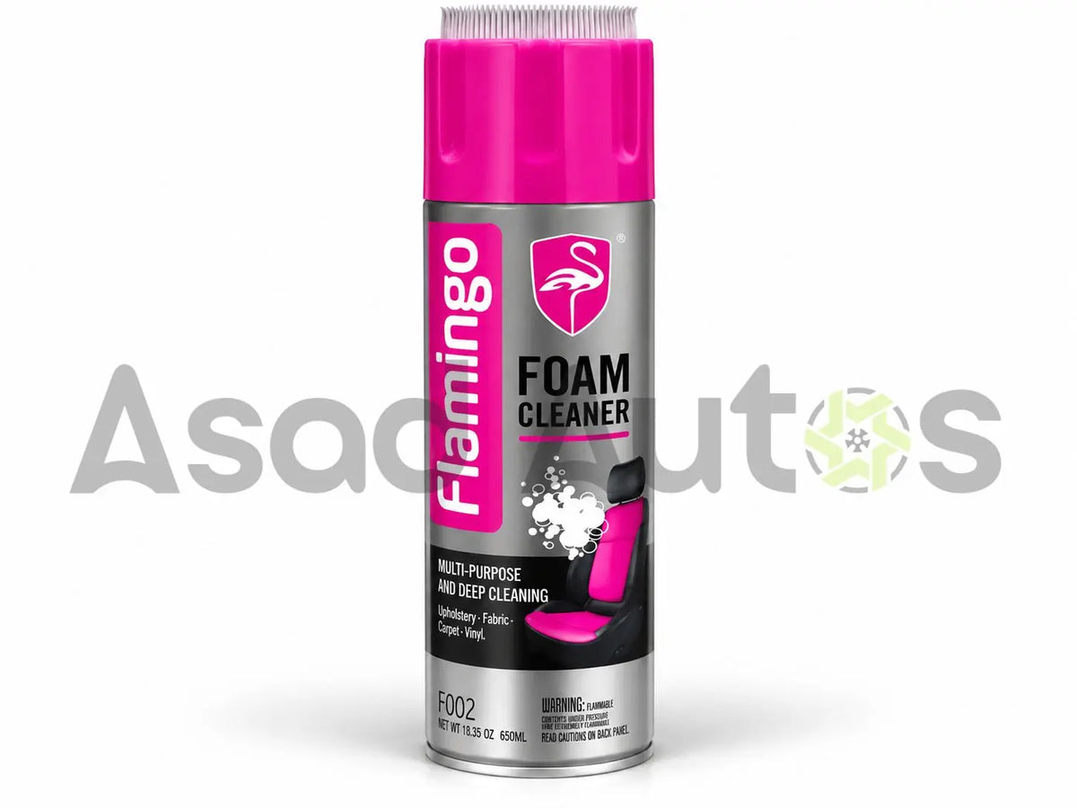 Close-up of the Flamingo Foam Cleaner F002 product label