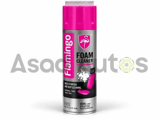 Close-up of the Flamingo Foam Cleaner F002 product label