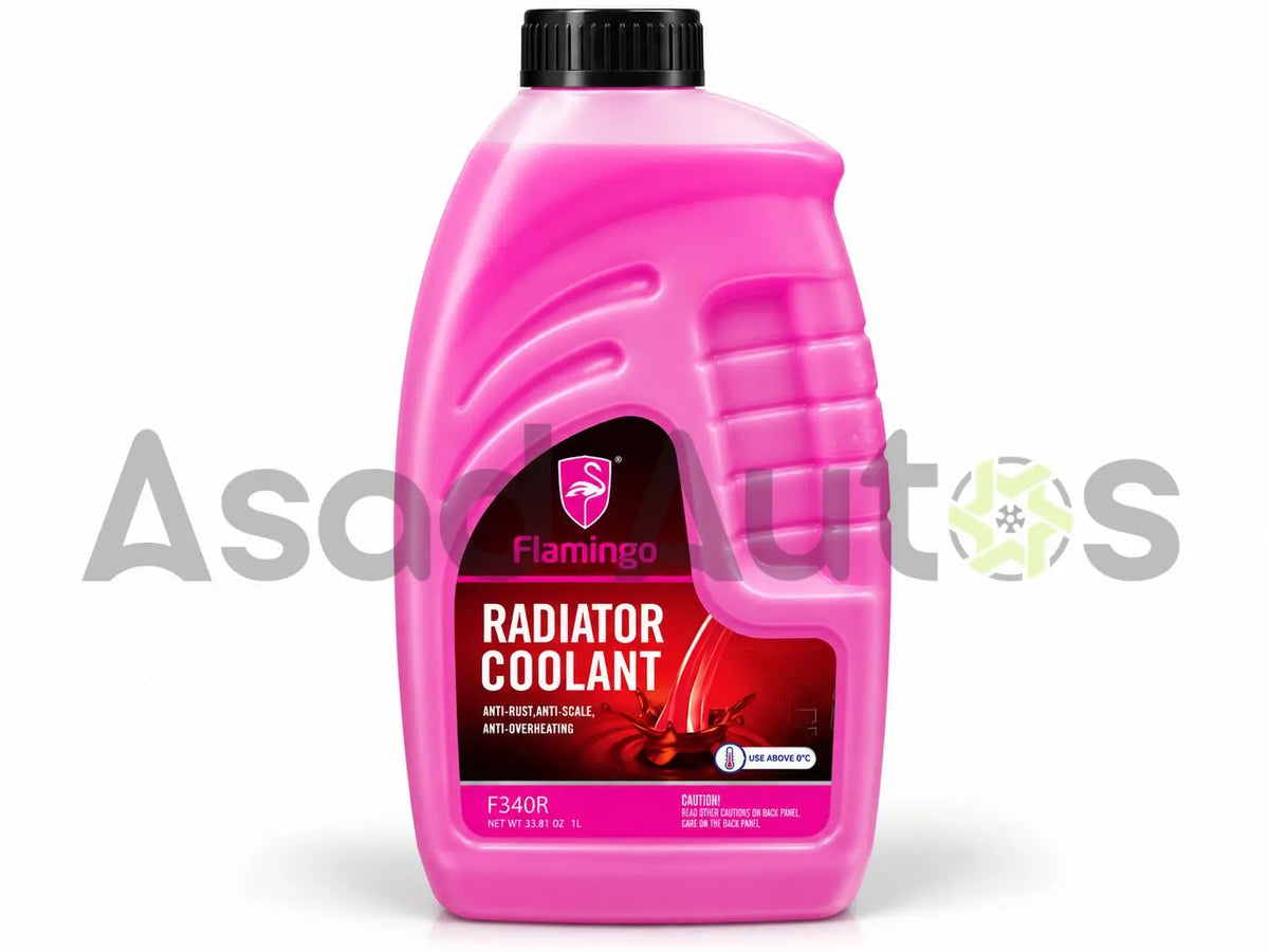 Flamingo Radiator Coolant F340R 1 litre pink bottle