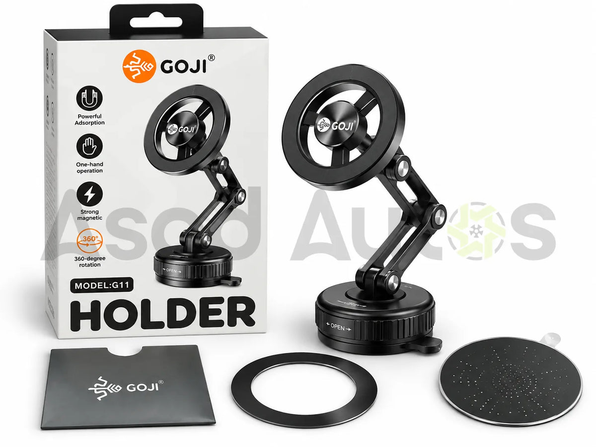 Goji G11 foldable holder installed on car dashboard