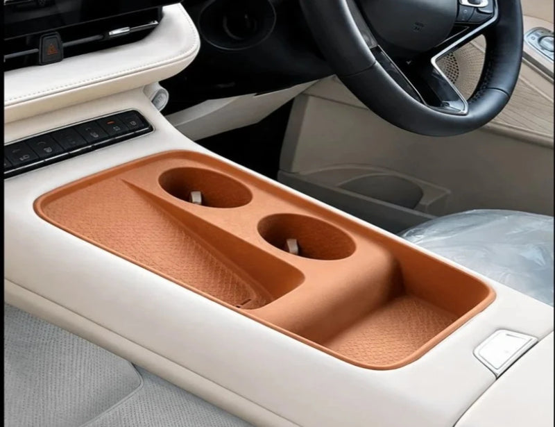 Centre Console Organizer Tray for GWM Haval H6 2025-2026 with armrest storage box, wireless charging access, dual cup holders, and premium interior organization.
