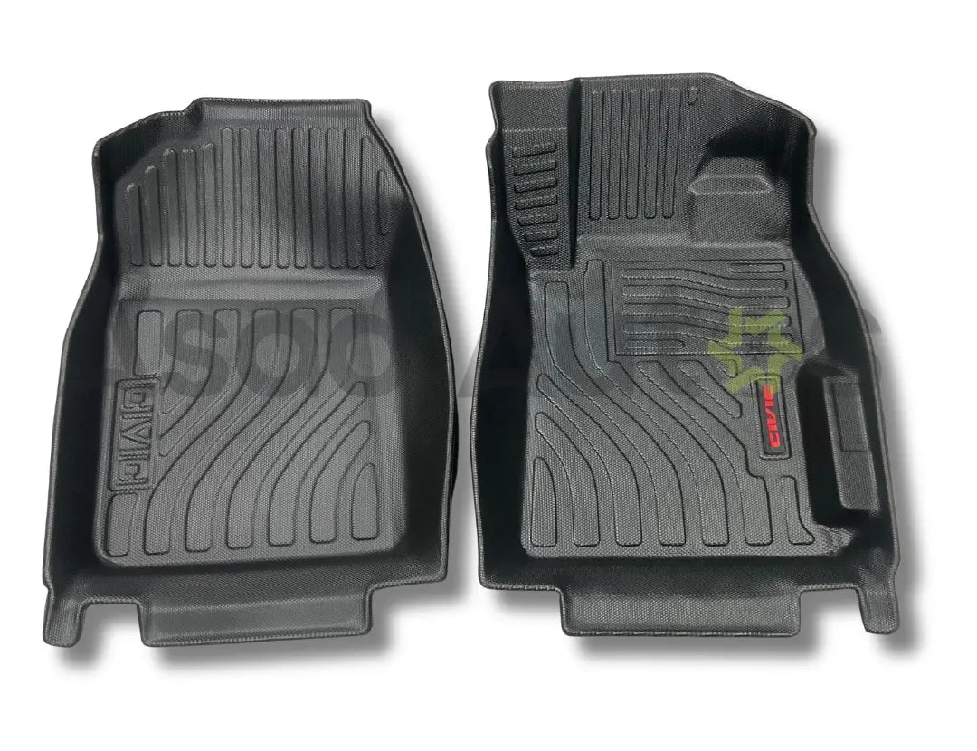 TPE floor mats installed inside a Honda Civic Rebirth cabin