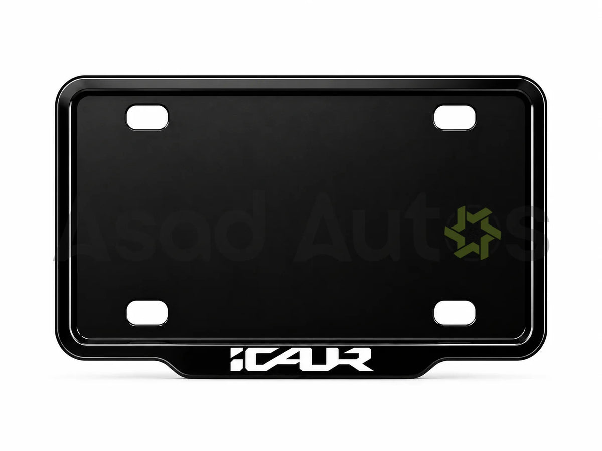 Vantiq plate frame fitted to the front bumper of an iCAUR V23