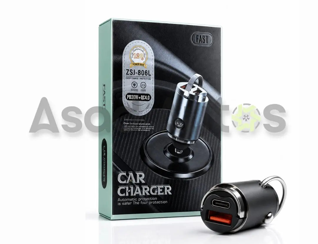 Iconic 120W car charger with PD and QC 4.0 fast charging ports - Asad Autos