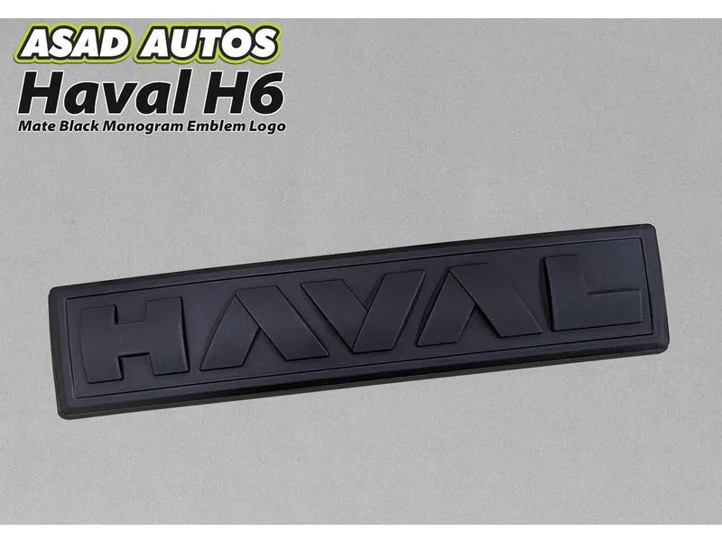 "Matte Black Monogram Emblem for Haval H6 – Front Grille View"

