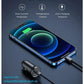 "QGeeM USB Car Charger with QC 3.0 & USB-C PD fast charging, dual-port design, and smart safety protection."
