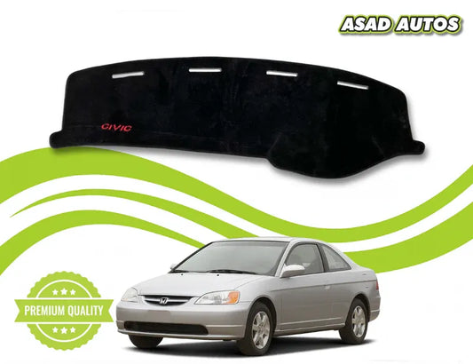 "Custom dashboard carpet mat for Honda Civic 2001-2005, offering UV protection, heat resistance, and a stylish interior upgrade."
