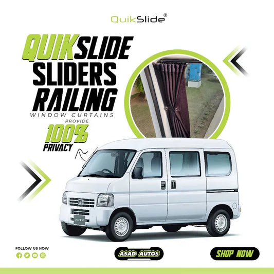 QuikSlide Sliders Railing Curtains for Honda Acty Van Gen3 (1999-2009) – Privacy & Sun Protection