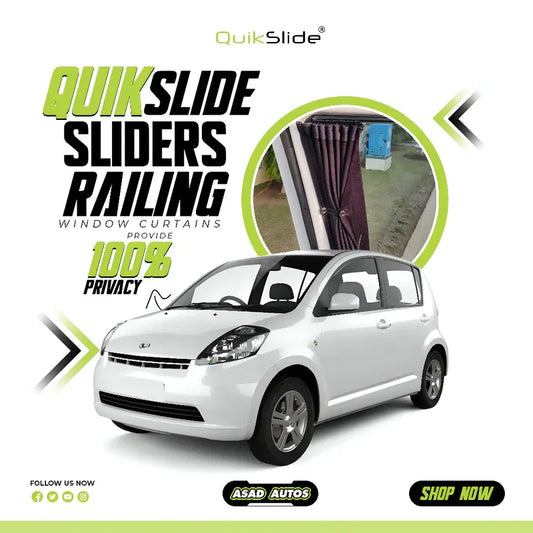QuikSlide Sliders Railing Curtains installed in Toyota Passo Gen1 (2004-2010)"
