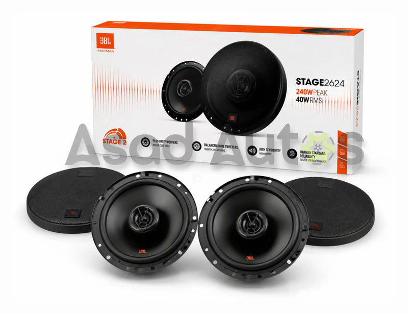 JBL Stage 2 624 car speakers - 6.5 inch coaxial speaker set - Asad Autos