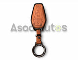 Leather metal key cover fitted on BYD Shark 2025-2026 smart key fob - Asad Autos