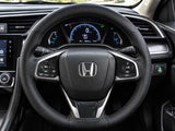Leather stitchable steering wheel cover fitted on car steering wheel