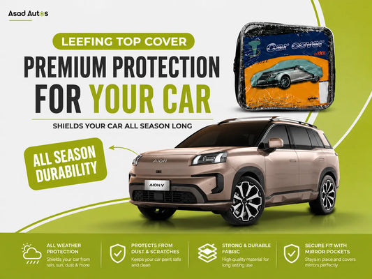 Leefing car cover fitted over a parked GAC Aion V 2026