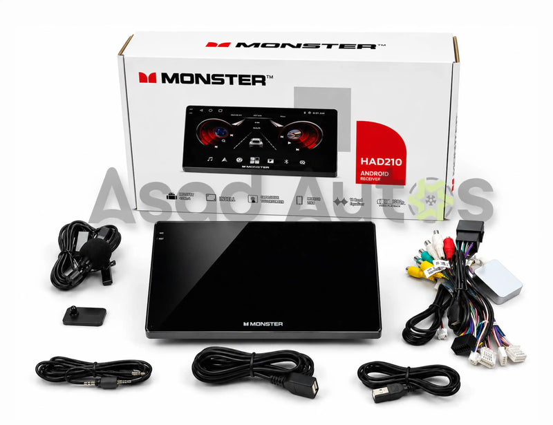 Monster HAD210 9" Android LCD Panel Car Stereo — 2GB RAM / 64GB Storage Touchscreen
