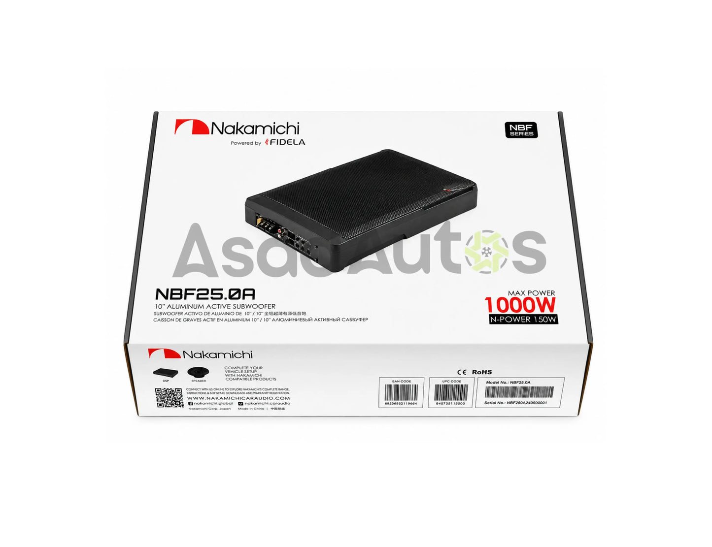 Nakamichi NBF25.0A active car subwoofer for powerful bass audio upgrade by Asad Autos