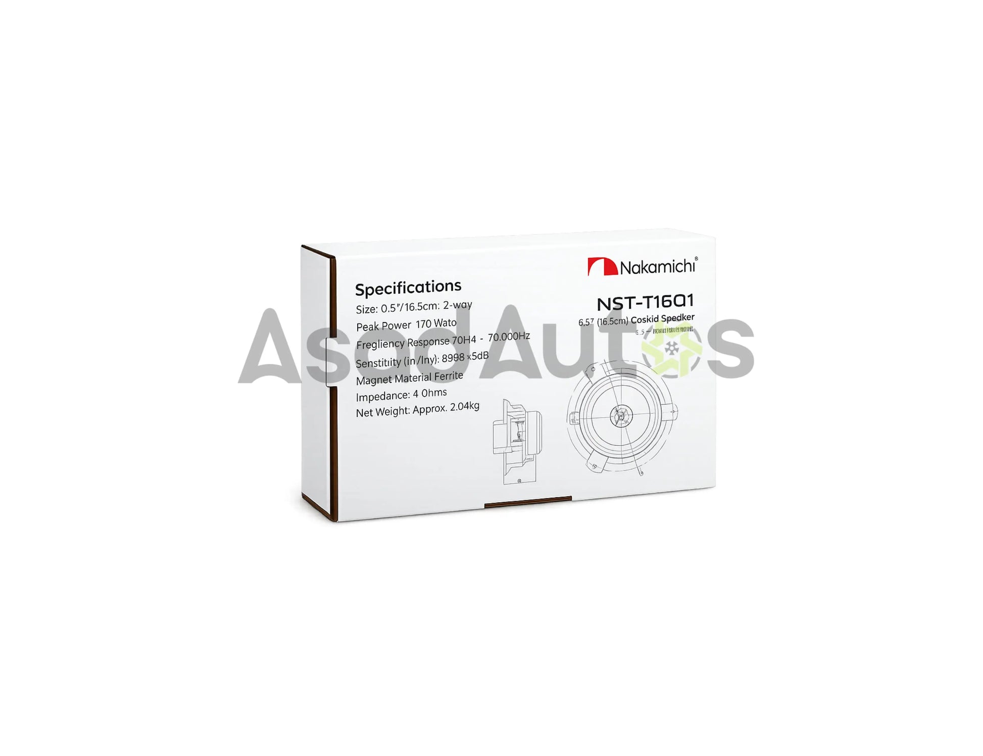 Nakamichi NST-T1601 6.5 Inch 2-Way Coaxial Car Speakers 120W Peak Power